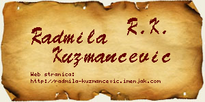 Radmila Kuzmančević vizit kartica